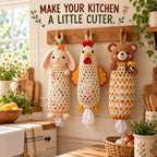 🧶 Cute Animal Bag Holder Crochet DIY Kit | Hanging Storage Craft