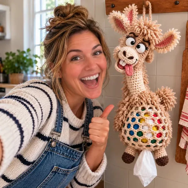 🧶 Cute Animal Bag Holder Crochet DIY Kit | Hanging Storage Craft