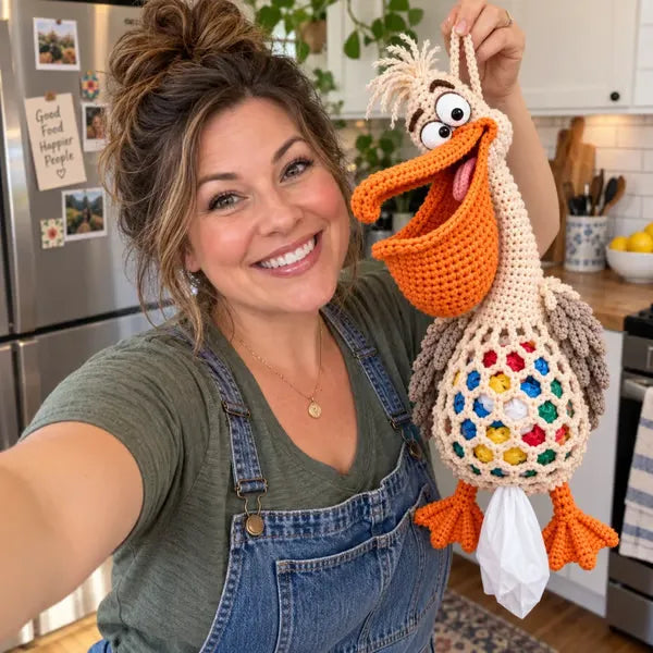 🧶 Cute Animal Bag Holder Crochet DIY Kit | Hanging Storage Craft
