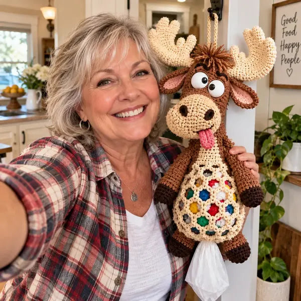 🧶 Cute Animal Bag Holder Crochet DIY Kit | Hanging Storage Craft