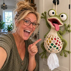 🧶 Cute Animal Bag Holder Crochet DIY Kit | Hanging Storage Craft