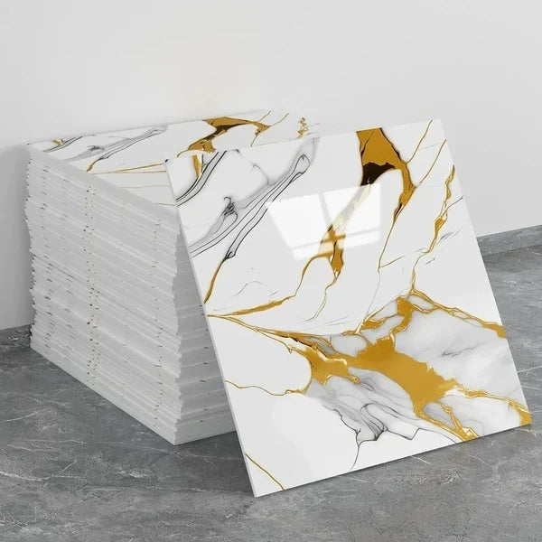 ✨ Self-Adhesive Vinyl Tile Stickers, Waterproof Floor & Wall Decor Tiles for Home Renovation
