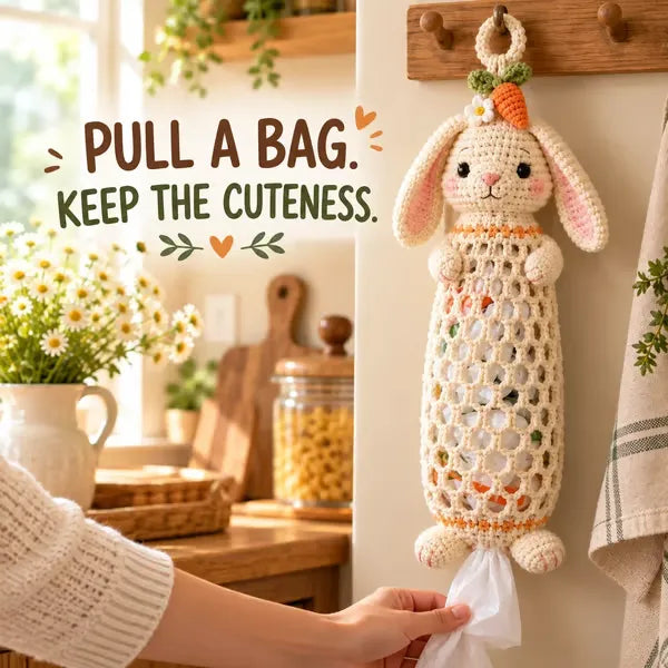 🧶 Cute Animal Bag Holder Crochet DIY Kit | Hanging Storage Craft